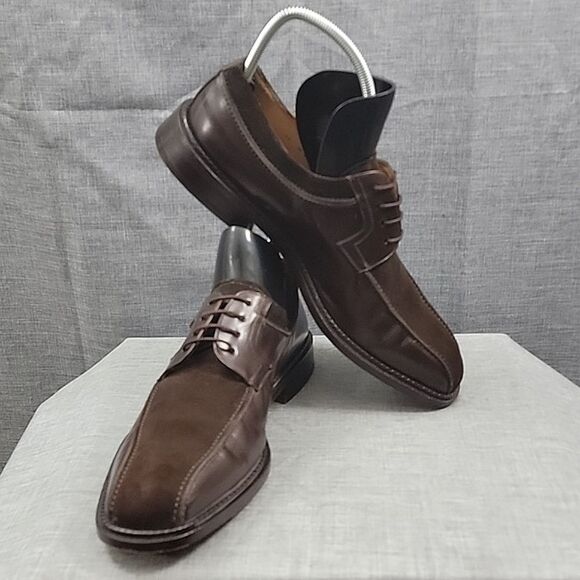 Mezlan Men\'s 12M Leather Brown Suede Bicycle Toe lace-up Oxford Dress shoes SZ main image 9